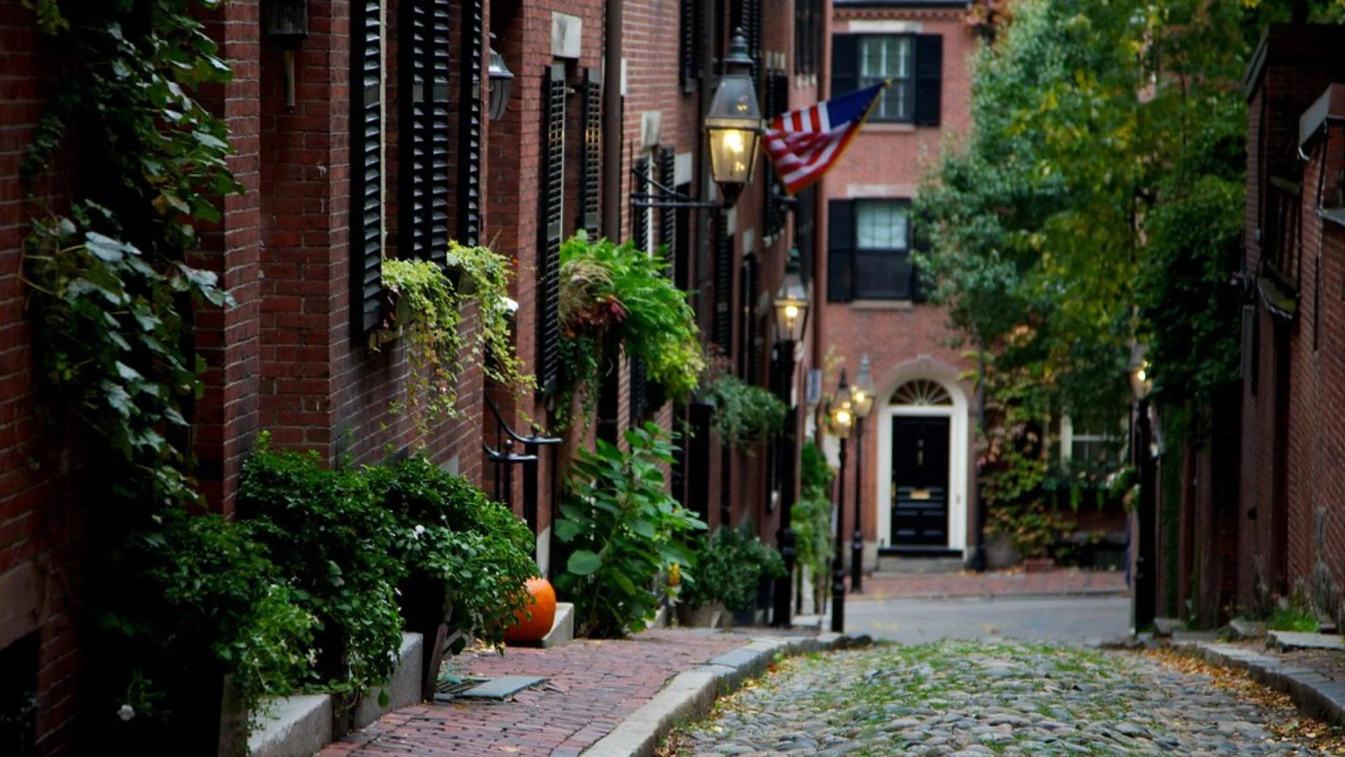 A scenic view of Beacon Hill, Boston
