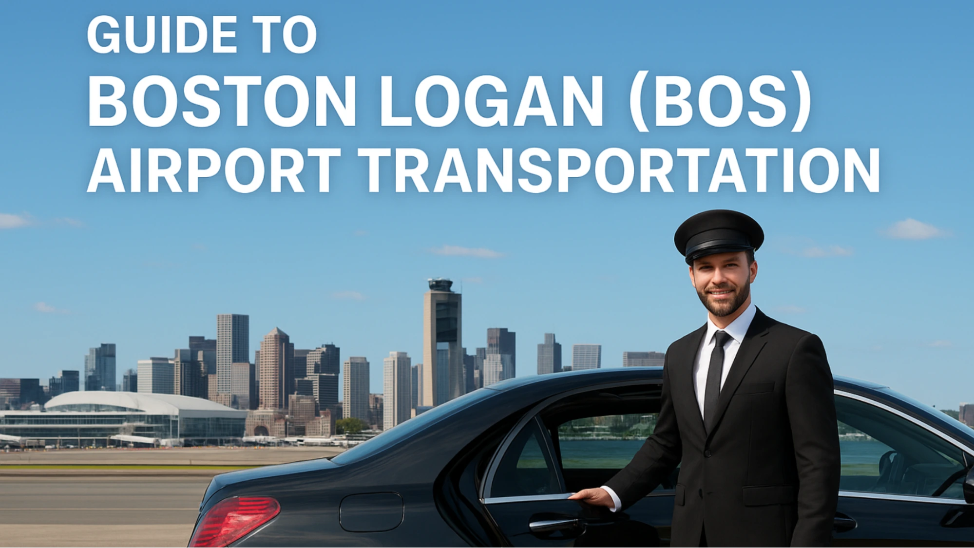 An aesthetic airport scene with a plane taking off and a man sits working on his laptop;