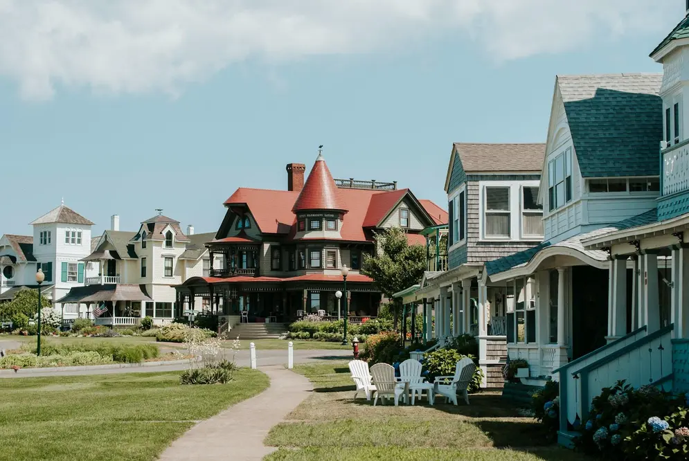The quirky, interesting buildings, Victorian-style, at Martha’s Vineyard
